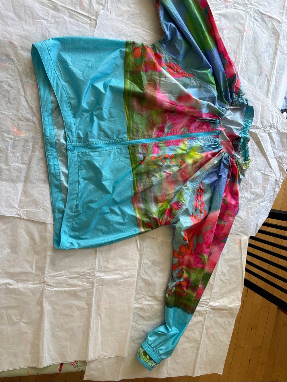 Adidas by Stella McCartney Light Blue Floral Windbreaker Jacket